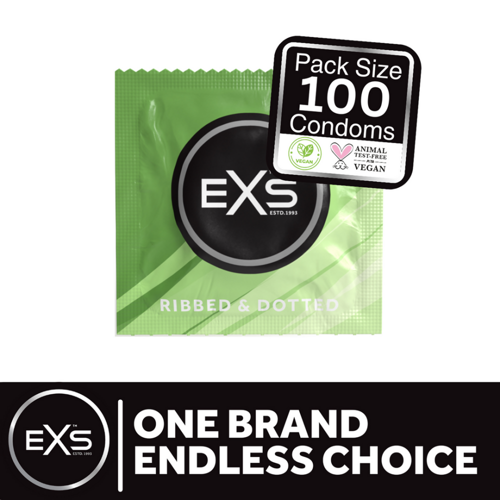 EXS 3 in 1 - Ribbed, Dotted and Flared - Condoms - 100 Pieces