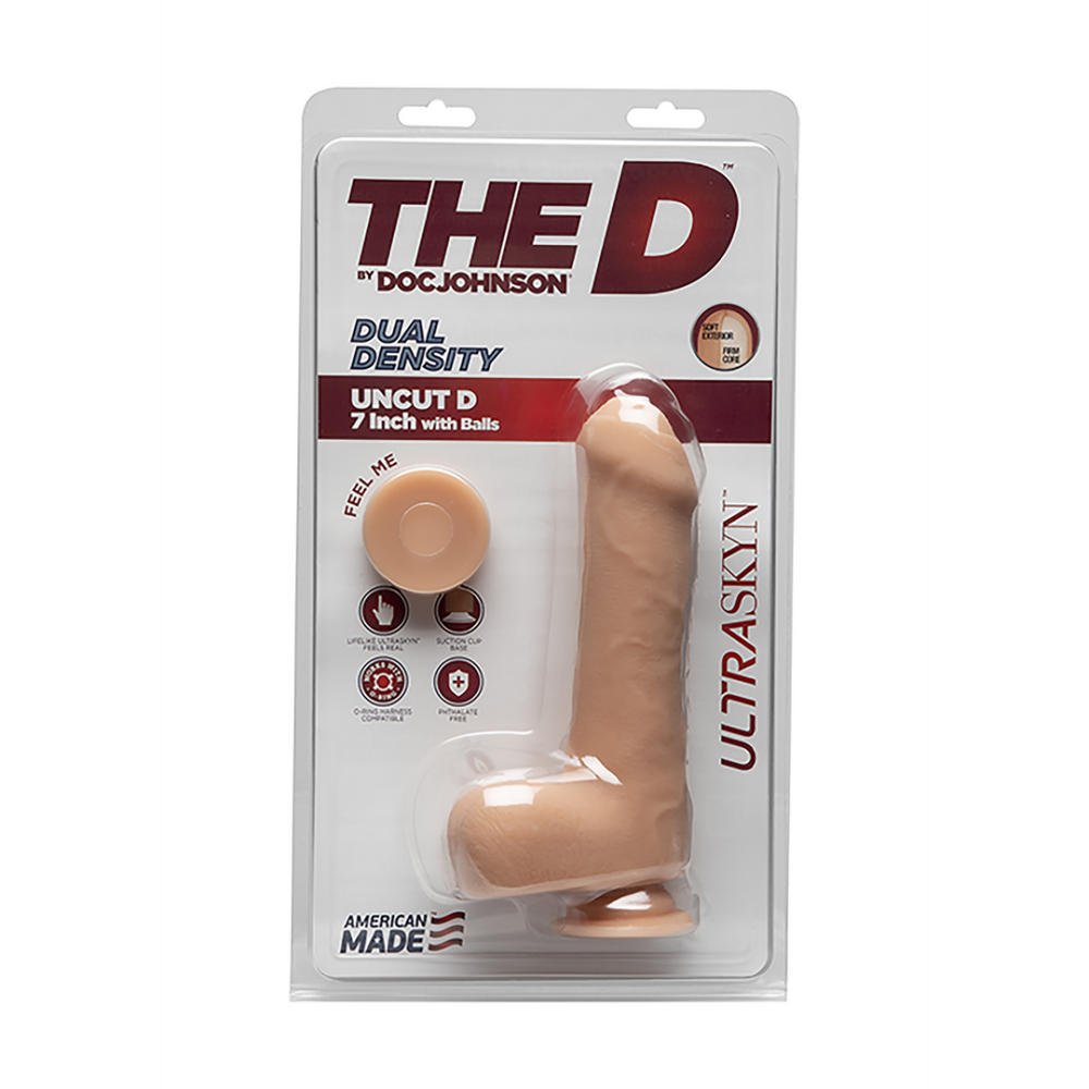 Uncut D - Realistic ULTRASKYN Dildo with Balls - 7 / 18 cm