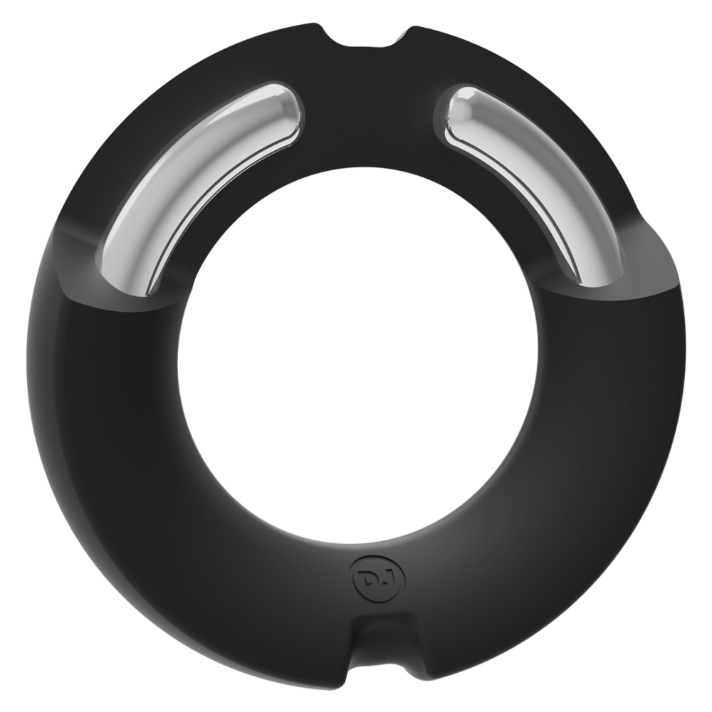The Paradox - Silicone/Metal Cock Ring - 45mm - Black