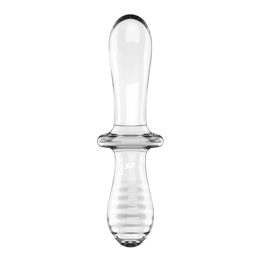 Double Crystal - Glass Dildo - Transparent