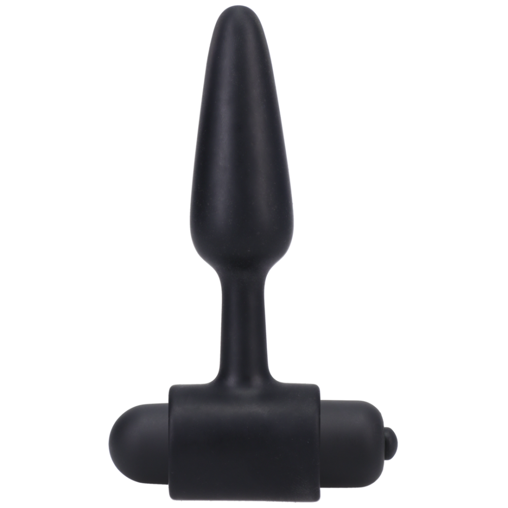 Vibrating Butt Plug - 3 / 8 cm - Black
