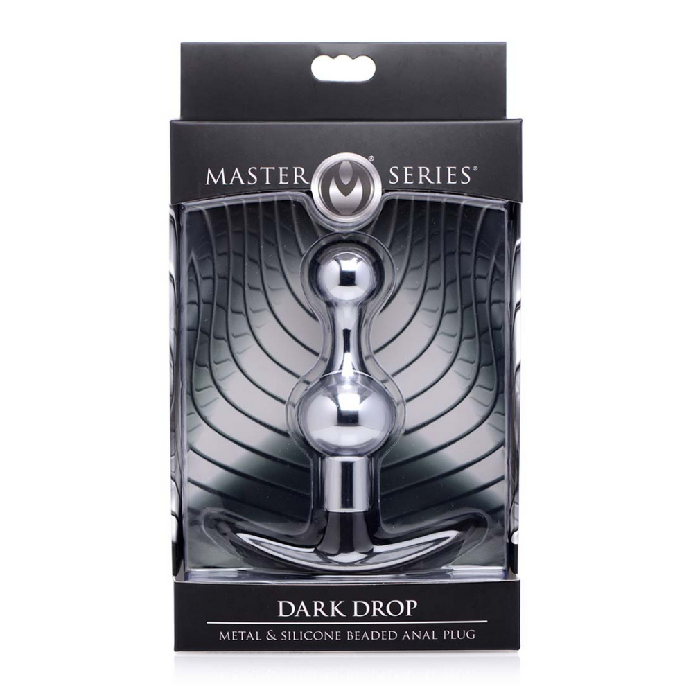 Dark Drop Metal  Silicone Beaded Anal Plug