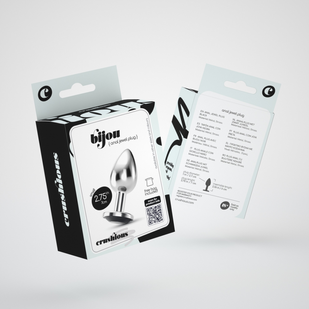 Bijou - Plug Anal de Joya - Pequeño - Negro