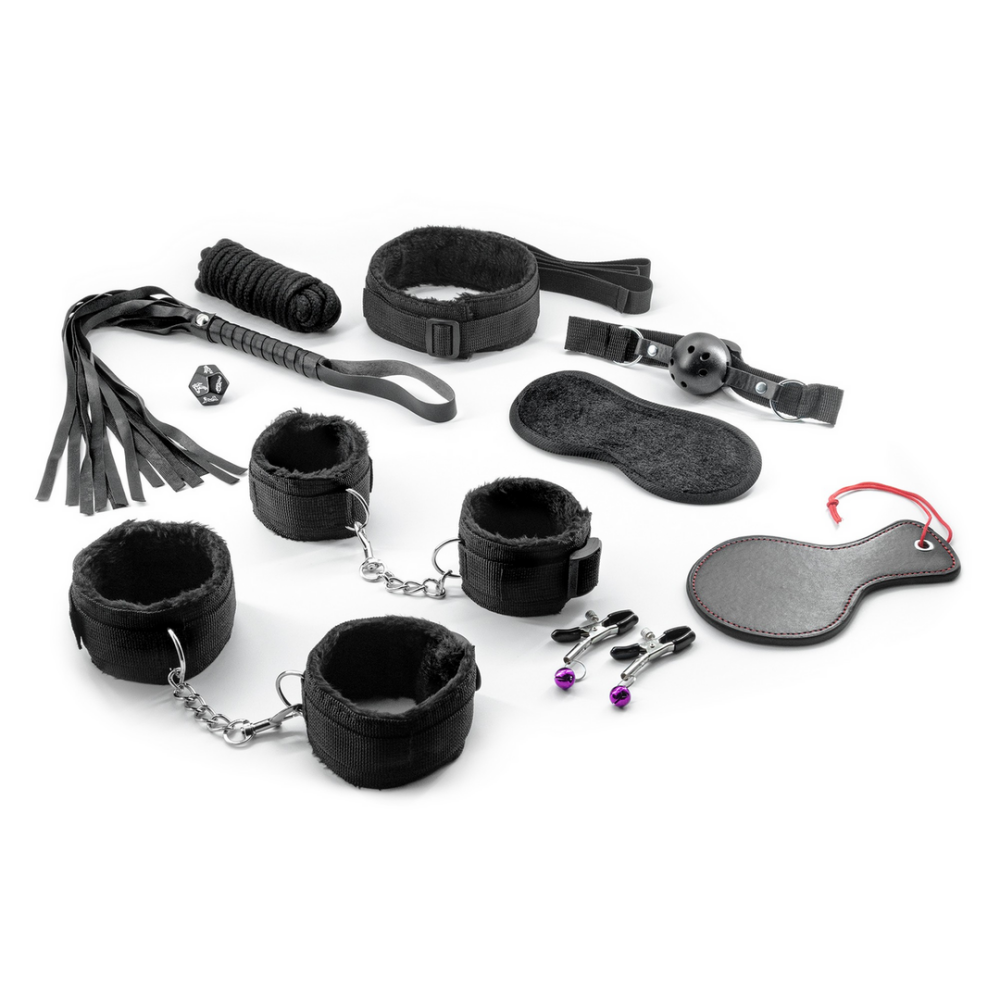 Master and Cummander - Kit de Bondage de 11 Piezas - Negro