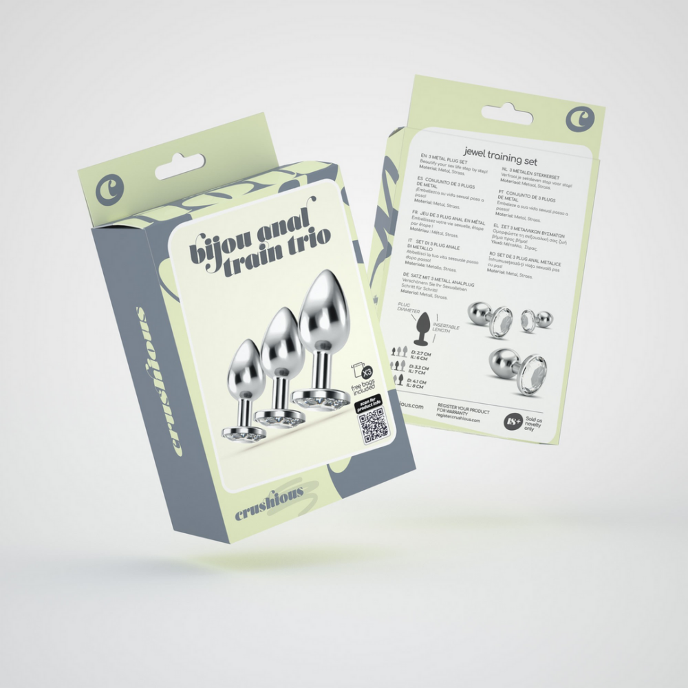 Bijou - Trío de Entrenamiento Anal - 3 Tapones Joyas - Transparente