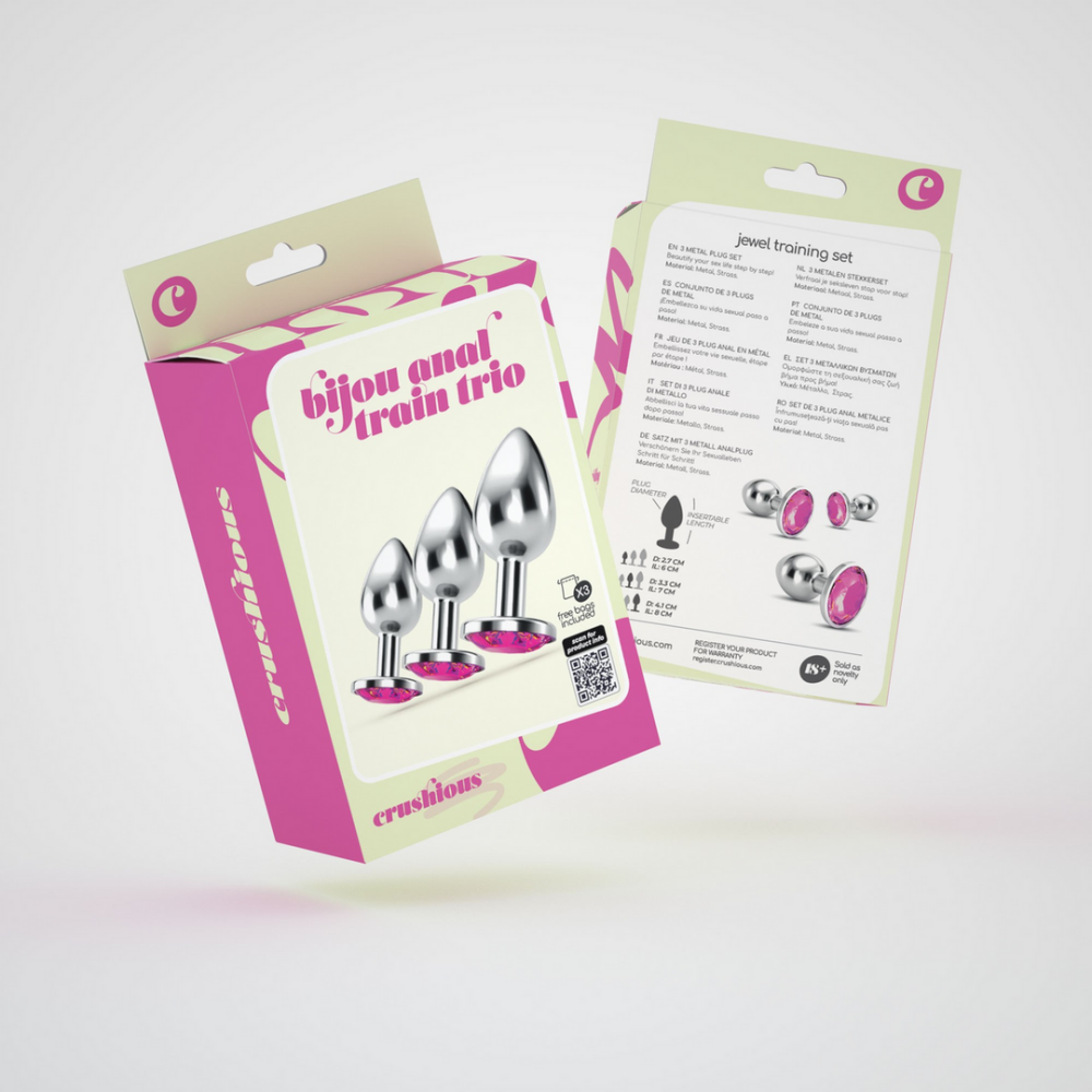 Bijou - Trío de Entrenamiento Anal - 3 Tapones Joyas - Rosa