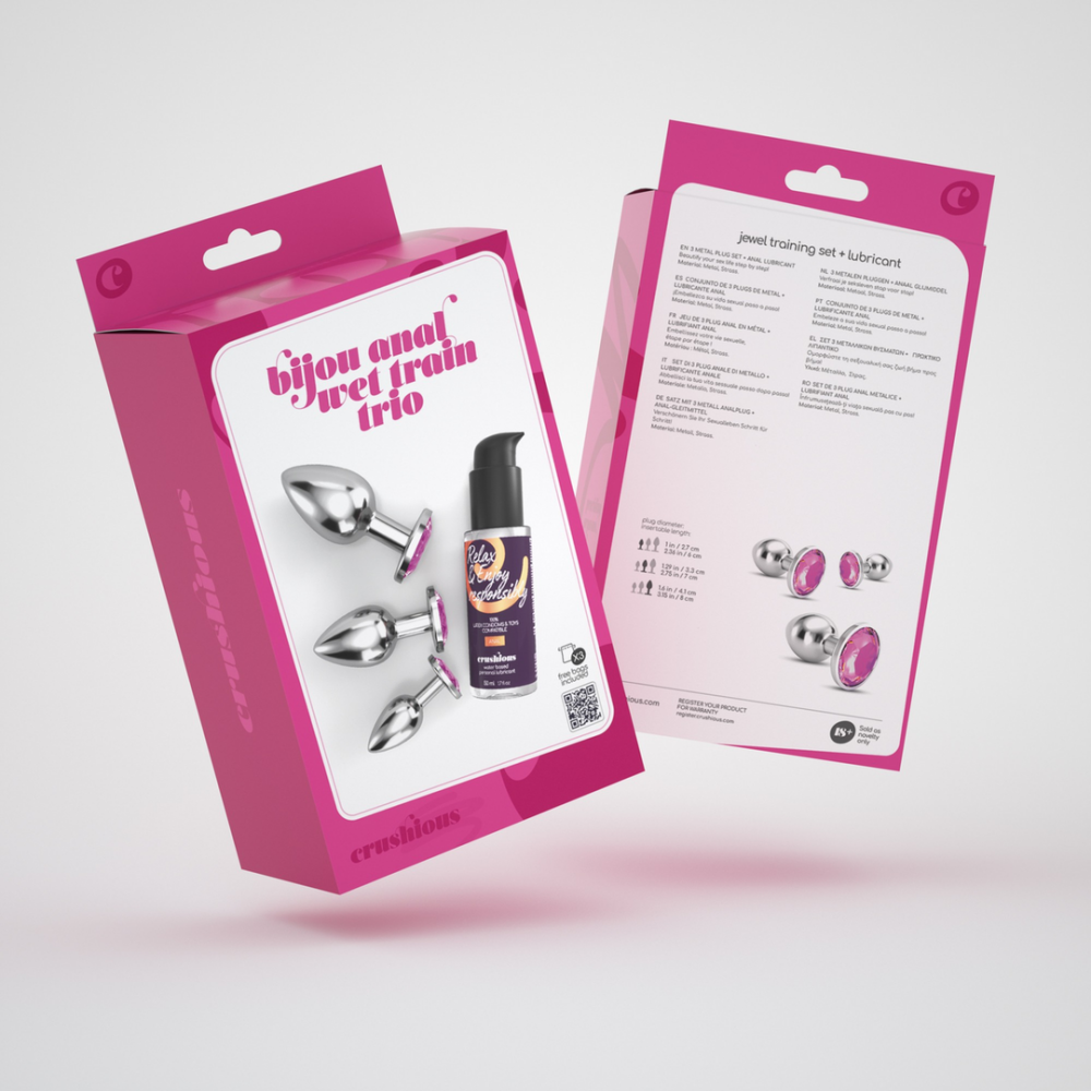 Bijou - Trío de Tapones Joyas Húmedos - 3 Tapones Joyas - Rosa