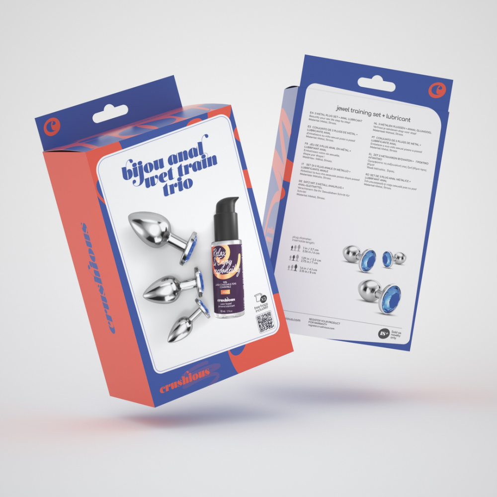 Bijou - Trío de Tapones Joyas Húmedos - 3 Tapones Joyas - Azul