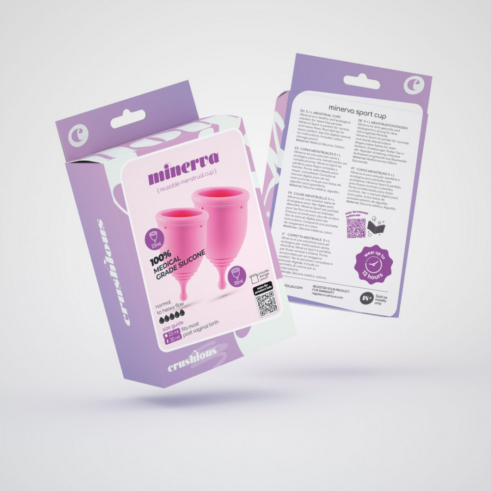 Minerva - Copas Menstruales con Bolsa - S y L - Rosa