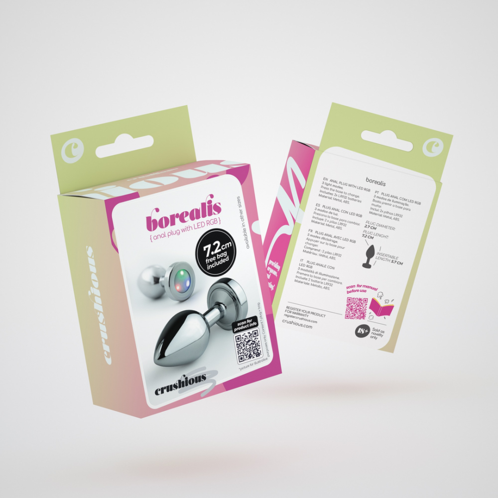 Borealis - Plug Anal de Metal con LED RGB - Pequeño - Plata