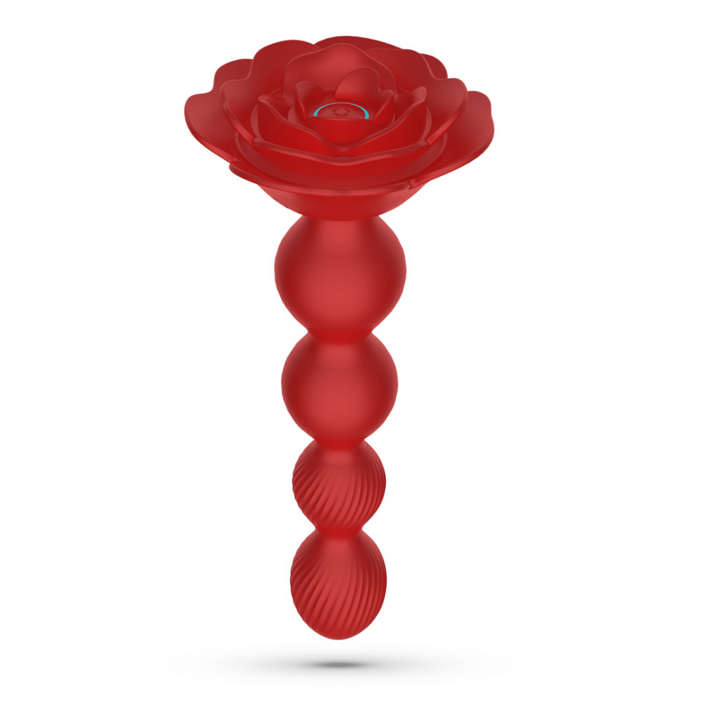 Rosaline - Plug Anal Rosa Rotatorio con Control Remoto - Rojo