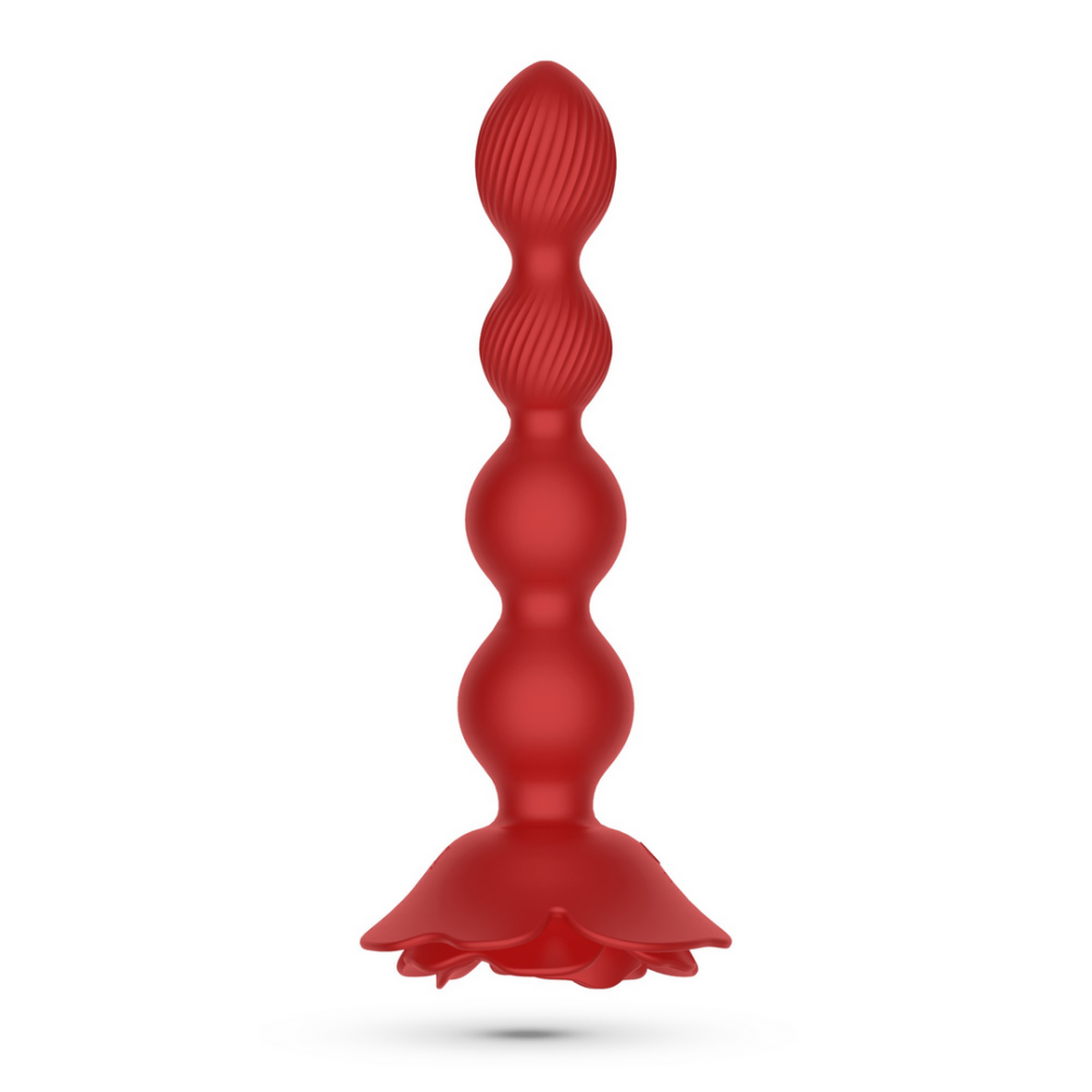 Rosaline - Plug Anal Rosa Rotatorio con Control Remoto - Rojo