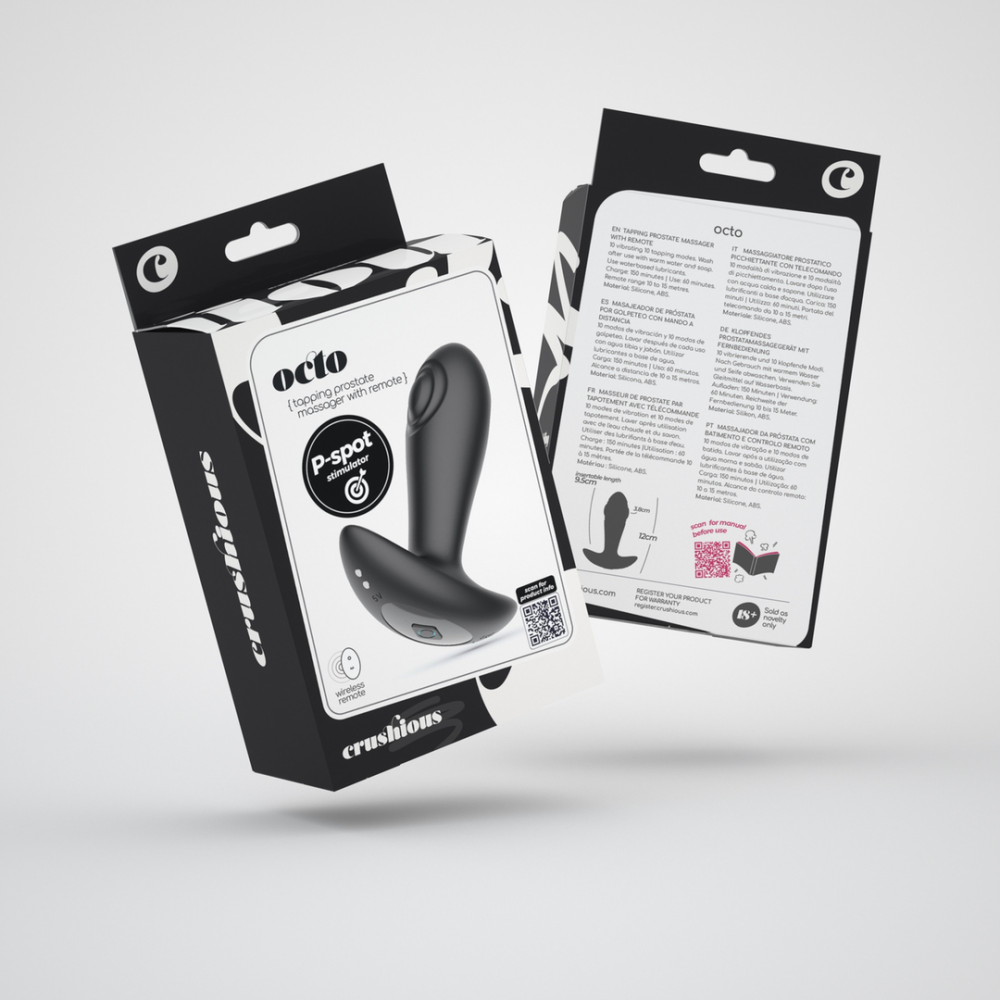 Octo - Plug Anal de Golpeo con Control Remoto - Negro