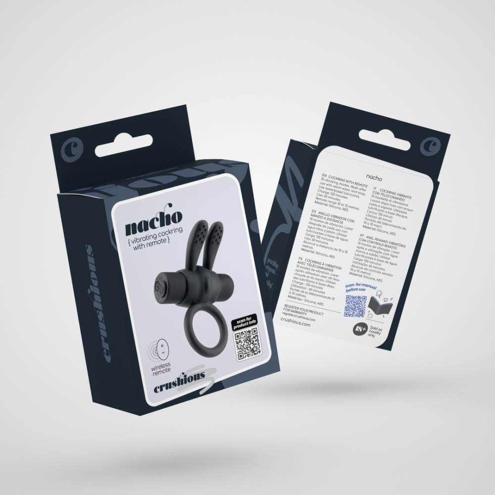 Nacho - Anillo Vibrador con Control Remoto - Negro