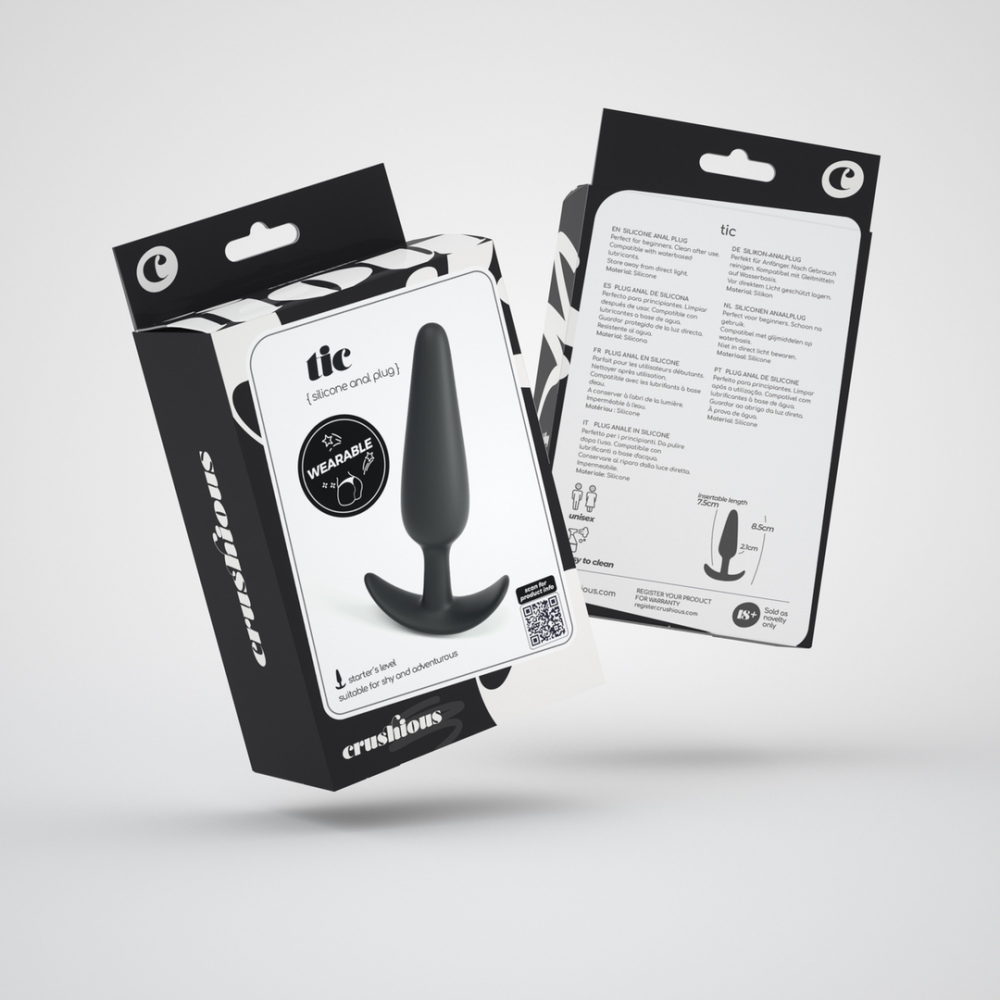 Tic - Plug Anal de Silicona - Pequeño - Negro