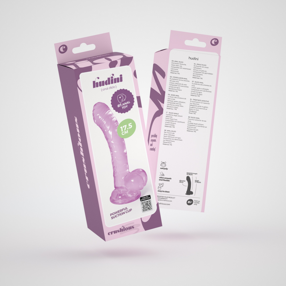 Hudini - Dildo Anal Flexible Jelly - 6.9/ 17,5 cm - Morado