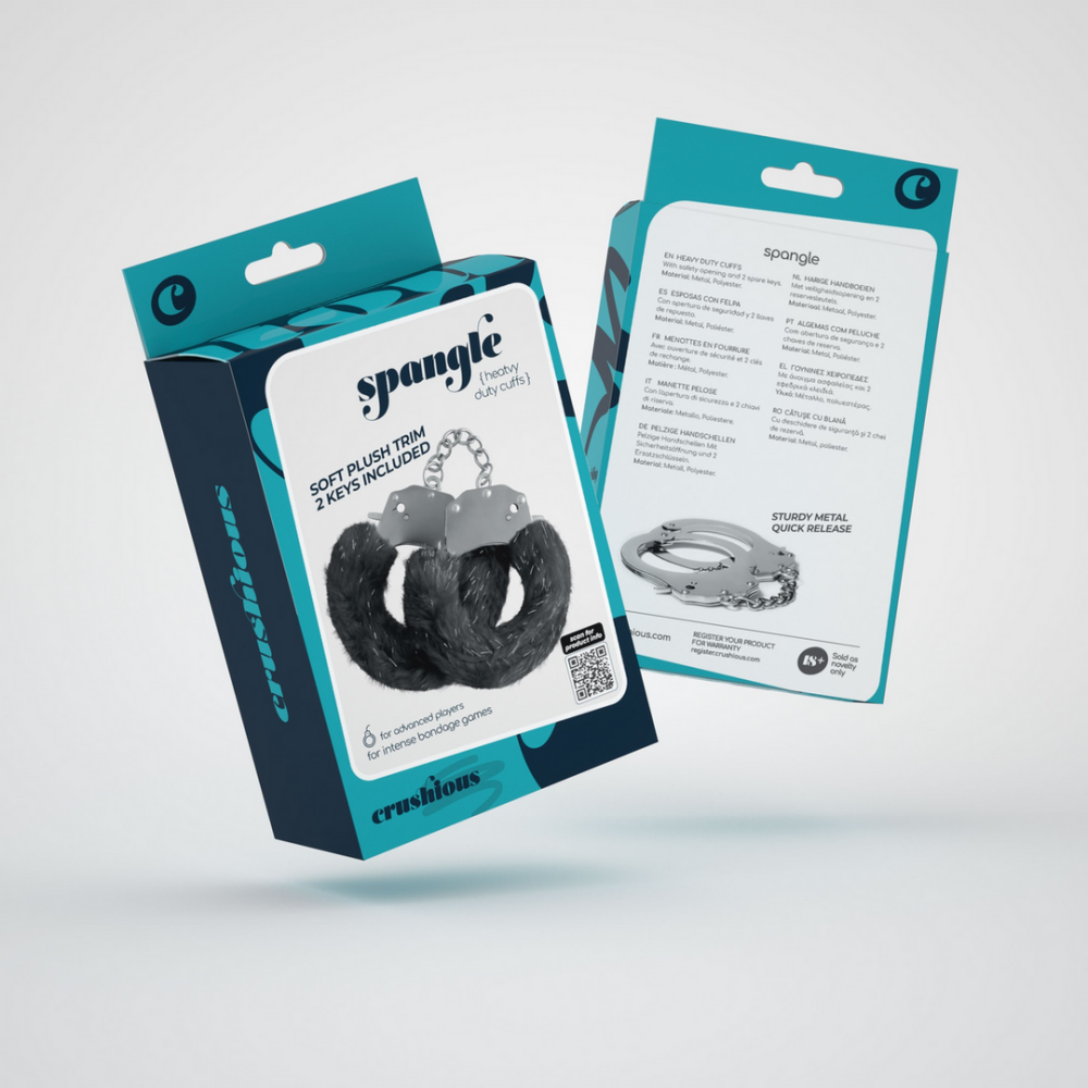 Spangle - Esposas de metal con peluche - Negro