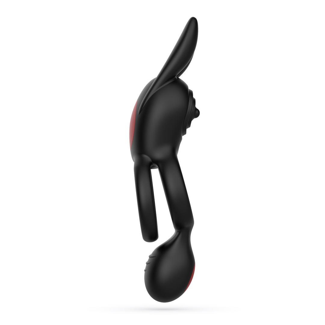 Dingo - Anillo Vibrador Doble con Control Remoto - Negro