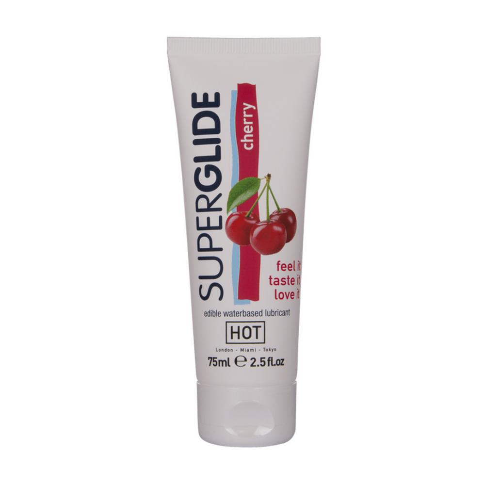 Superglide - Edible Waterbased Lubricant - Cherry - 3 fl oz / 75 ml