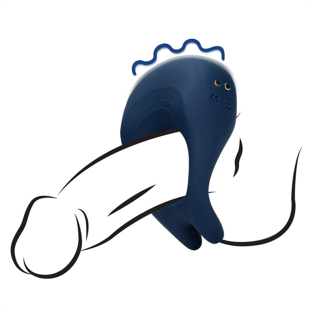 Pointed Vibrating Cock Ring - Baltic Blue