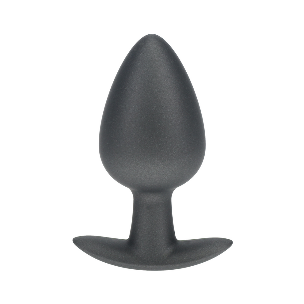 Smooth Silicone Anal Plug - Large - 3.5 / 8,9 cm - Gunmetal