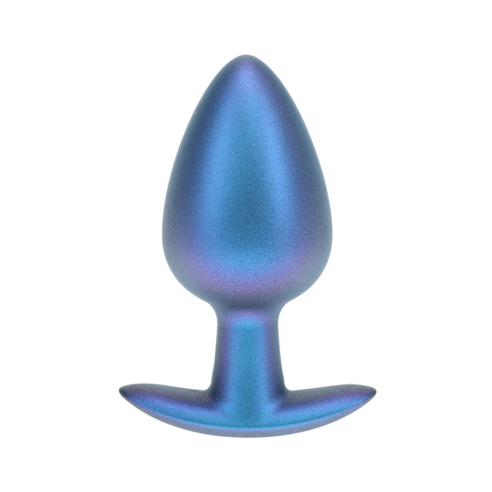Smooth Silicone Anal Plug - Large - 3.5 / 8,9 cm - Metallic Blue