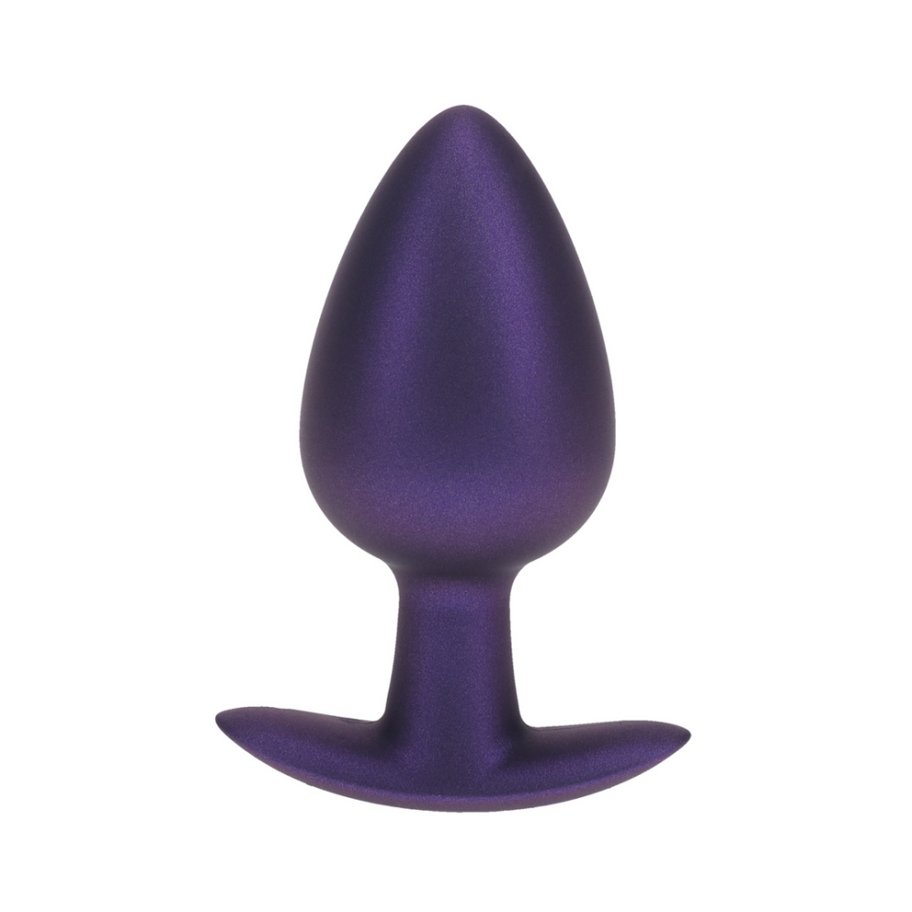 Smooth Silicone Anal Plug - Large - 3.5 / 8,9 cm - Metallic Purple