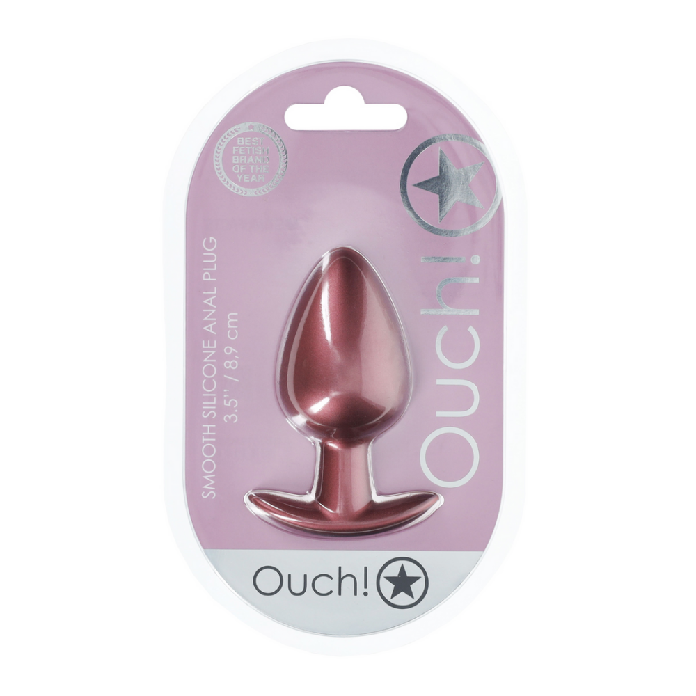 Smooth Silicone Anal Plug - Large - 3.5 / 8,9 cm - Rose Gold