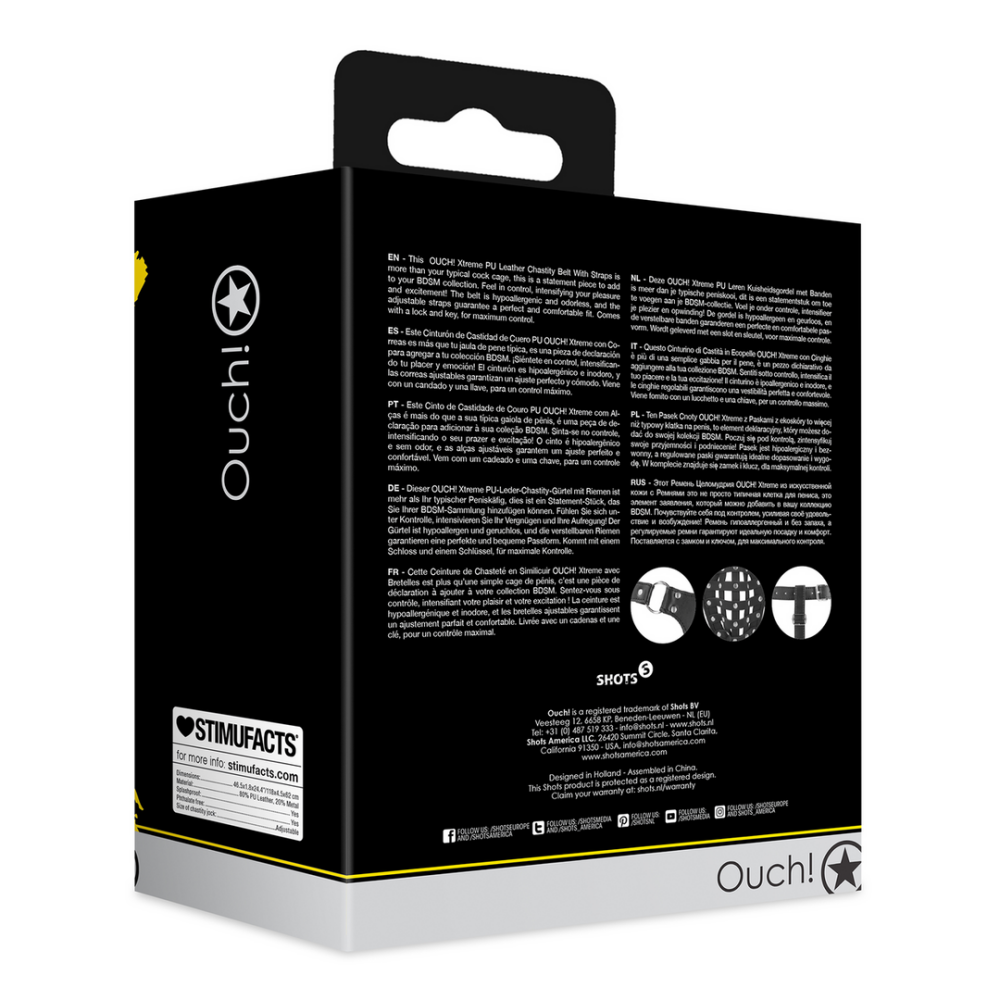 PU Leather Chastity Jock - Black