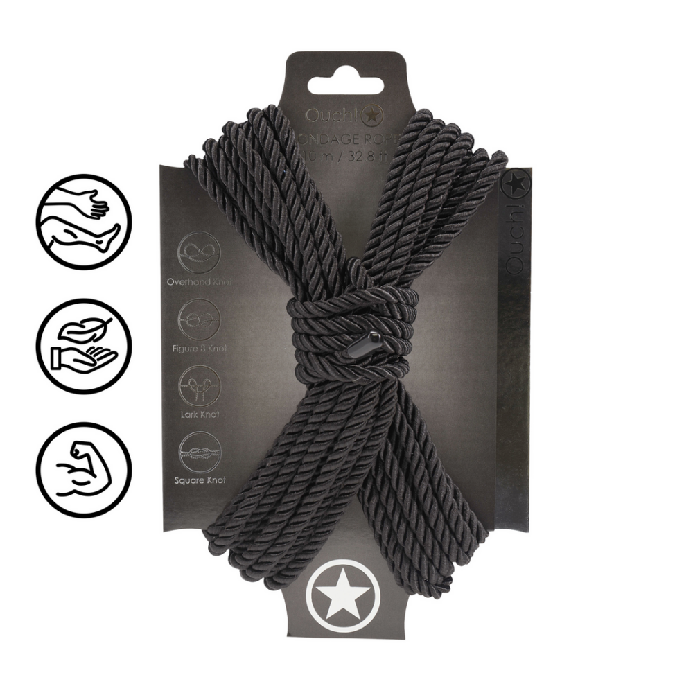 Polyester Bondage Rope - 32.8 ft / 10 m - Black