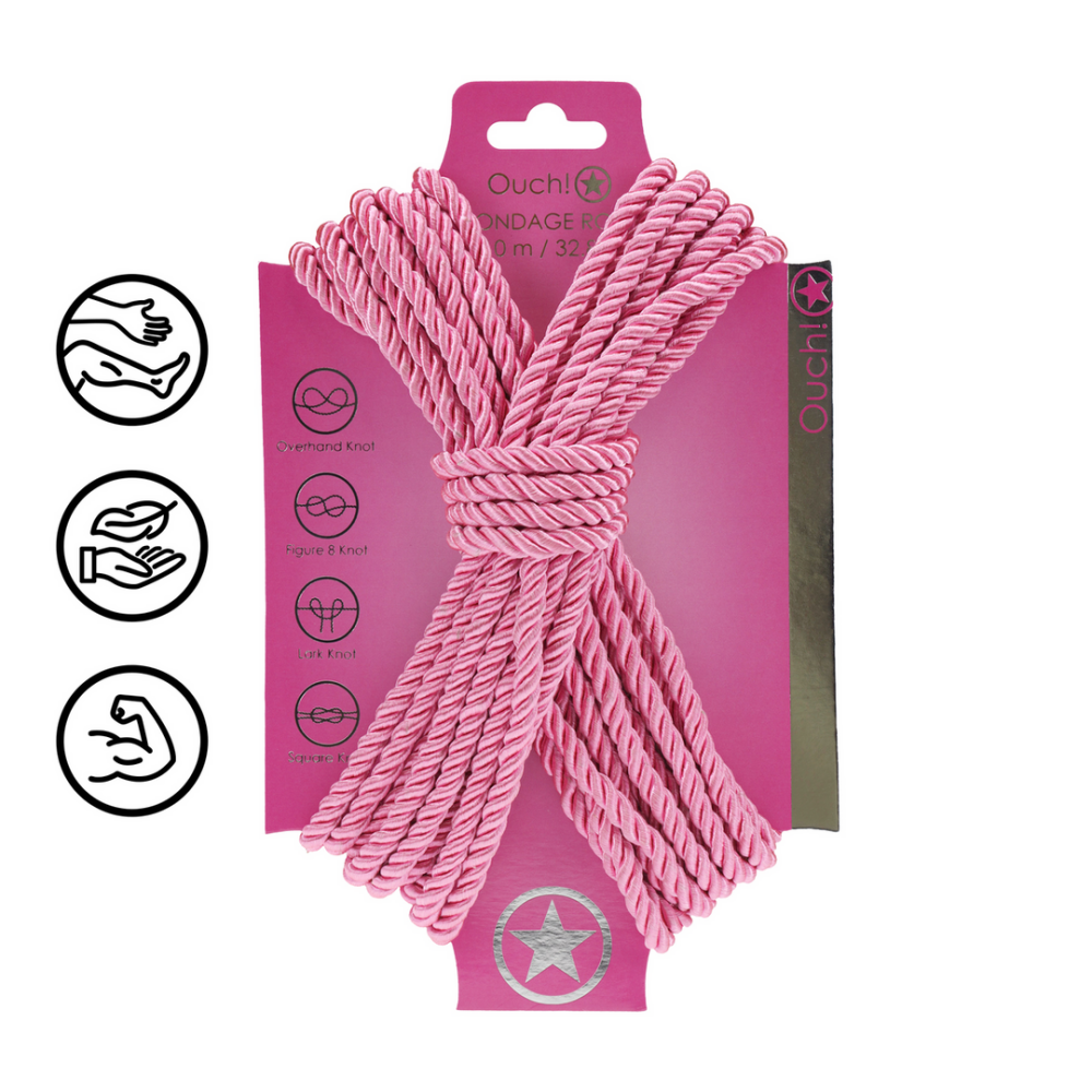 Polyester Bondage Rope - 32.8 ft / 10 m - Pink