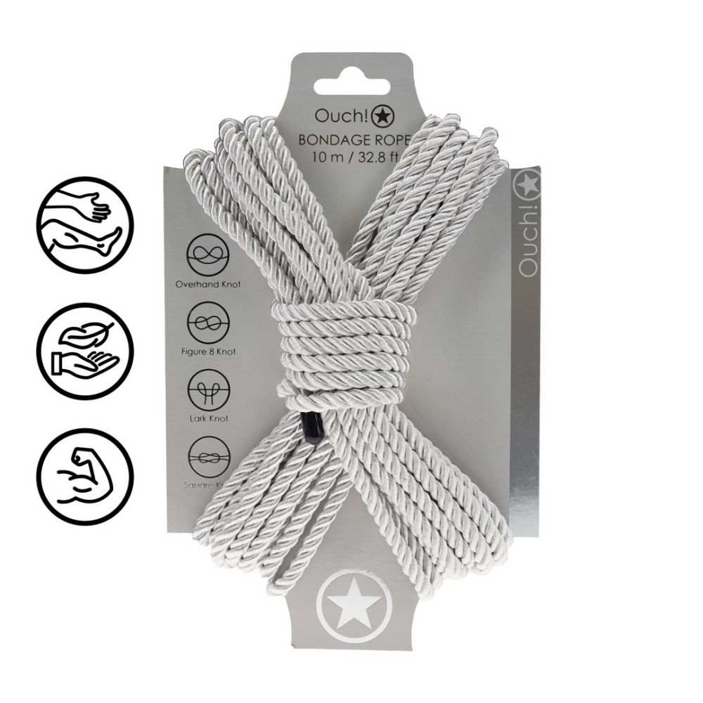 Polyester Bondage Rope - 32.8 ft / 10 m - Silver