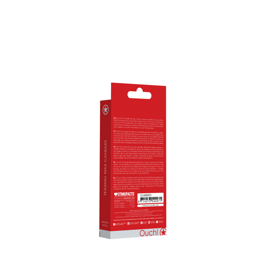 Teasing Wax Candles - 4 Pieces - Red