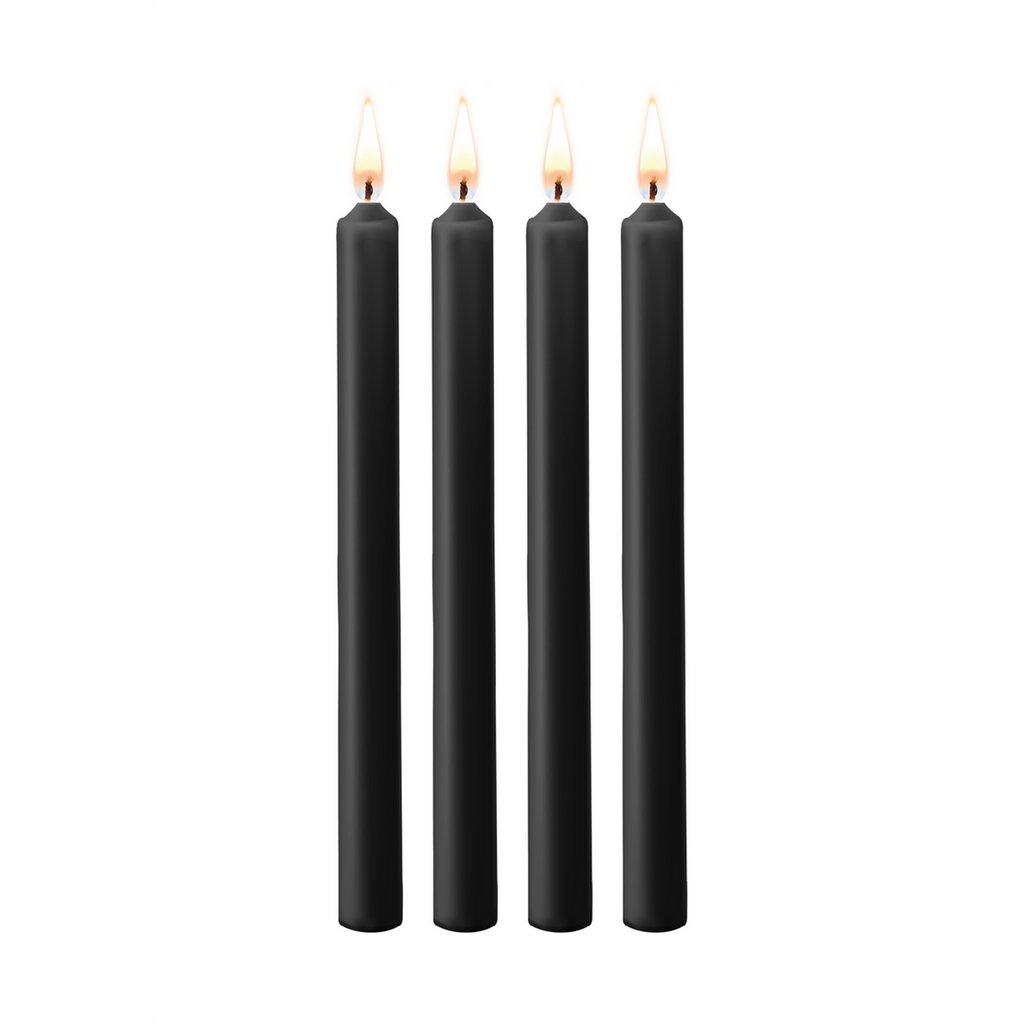 Teasing Wax Candles - 4 Pieces - Large - Black