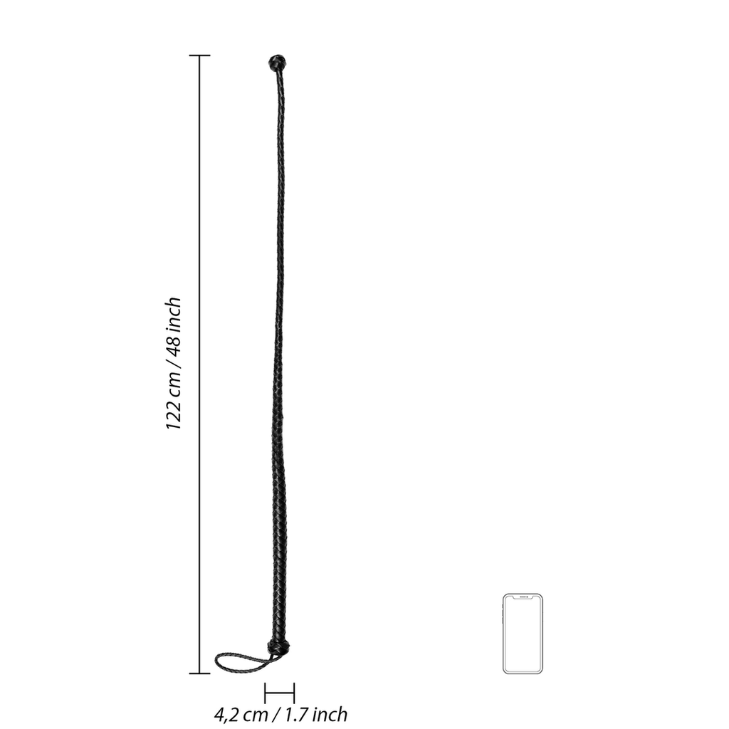 PU Leather Whip with Knot Detail - Black